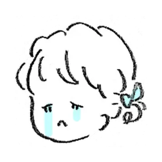 💐 泣く, 悲しい, イラスト, 漫画, 涙, 感情, 可愛い telegram sticker