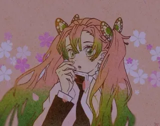 💜 Mitsuri Kanroji Demon Slayer Аниме, Персонаж, Клинок, рассекающий демонов, Мицури Канроджи, Милый, Розовые волосы, Столп любви telegram sticker