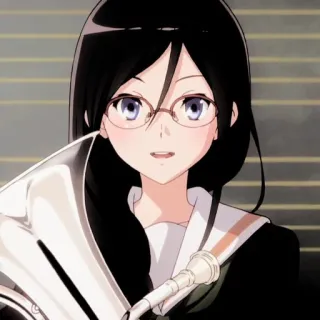 💗 anime, girl, music, euphonium, instrument, glasses whatsapp sticker