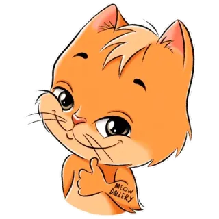 👍 MEOW GALLERY chat, chaton, pouce levé, mignon, animal, dessin animé whatsapp sticker