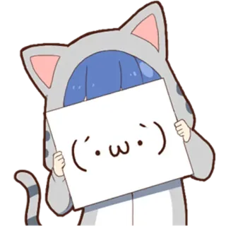 🐱 (.•ω•.) Anime, Katze, Süß, Kawaii, Cartoon, Figur, Sticker telegram sticker