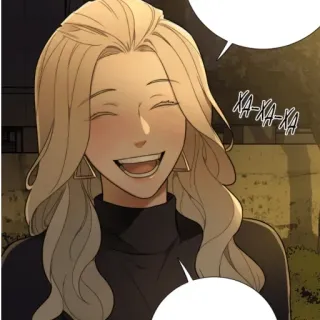 💌 XA-XA-XA mujer, riendo, dibujos animados, rubia, alegría, sonriendo whatsapp sticker