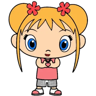 ❤ Dibujos animados, Chica, Lindo, Corazón, Chibi, Personaje telegram sticker