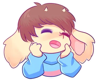 😄 Frisk Undertale cute, anime, sticker, frisk, undertale telegram sticker