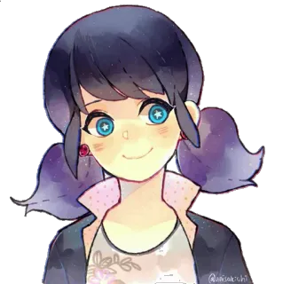 😊 Marinette Dupain-Cheng Miraculous: Tales of Ladybug & Cat Noir Cartoon, Animé, Fille, Marinette, Ladybug, Miraculous Ladybug telegram sticker