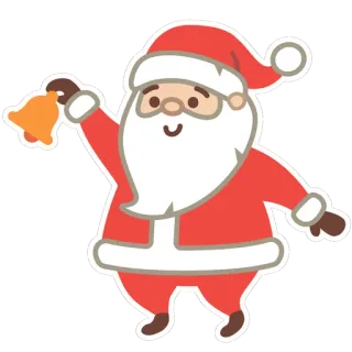 😄 Santa Claus Babbo Natale, Natale, Festa, Campana, Cartone animato telegram sticker
