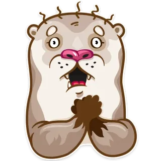 😨 Rái cá, Động vật, Hoạt hình, Dễ thương, Sốc, Bất ngờ, Động vật có vú telegram sticker