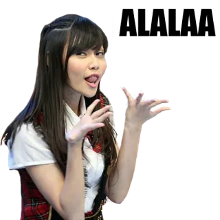 😏 ALALAA gadis, melambai, salam, bersemangat, wanita, orang whatsapp sticker