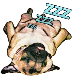 😴 ZZZ 수면, 개, 퍼그, zzz, 동물, 낮잠, 피곤한, 귀여운 telegram sticker