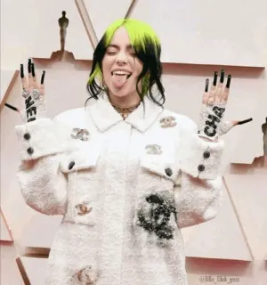 💚 Billie Eilish Billie Eilish, cantante, celebrità, musica, pop telegram sticker