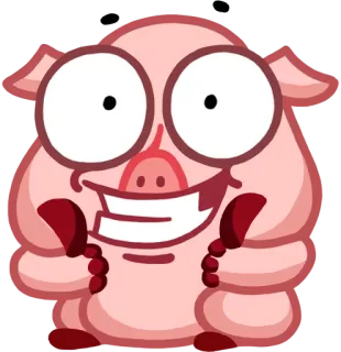 👍 babi, kartun, imut, hewan telegram sticker