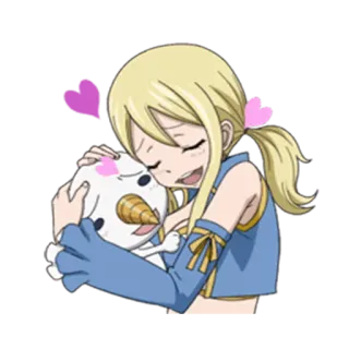 🤗 Lucy Heartfilia Fairy Tail Аниме, Fairy Tail, Люси Хартфилия, Хэппи telegram sticker