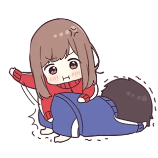 ❤️ anime, cute, chibi, girl whatsapp sticker