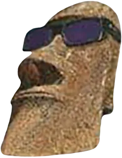 🗿 moai, stone head, easter island, sunglasses, meme telegram sticker