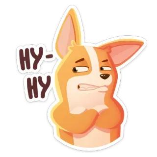 😕 НУ-НУ cachorro, corgi, expressão, atitude, desenho, animal telegram sticker