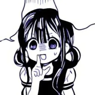 🫐 Anime, Manga, Ragazza, Carina, Cartone animato, Shh, Personaggio telegram sticker