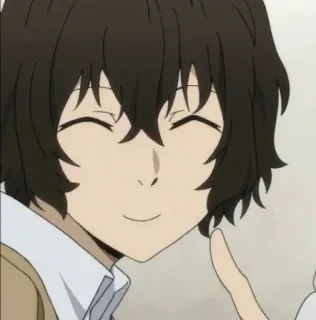 😊 Anime, Sourire, Joyeux, Personnage, Cheveux bruns telegram sticker