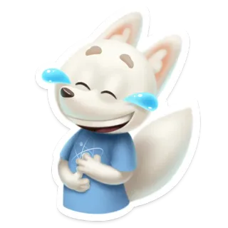 😂 лиса, животное, мультфильм, смех, счастливый, стикер telegram sticker