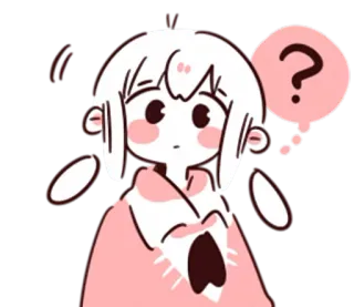 ❓ kreskówka, pytanie, zmieszany, słodki, anime, dziewczyna telegram sticker