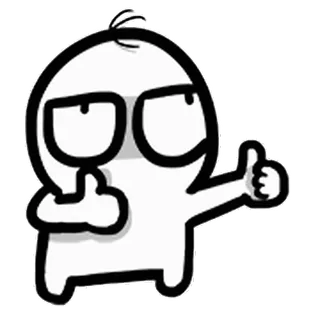 👍 Cartoon, Figur, Daumen hoch, Positiv, Brille, Illustration whatsapp sticker