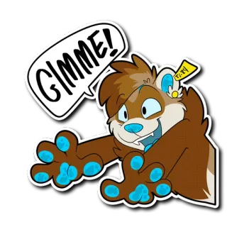 🙌 GIMME! Фурри, Мультфильм, Милый, Животное, Заказ, Мольба telegram sticker