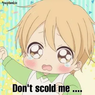 😩 Don't scold me .... Anime, Dziecko, Płaczący, Słodki, Błagalny telegram sticker