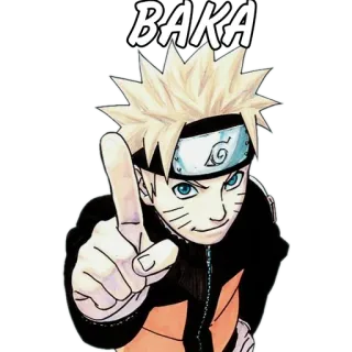 🌟 Naruto Uzumaki Naruto BAKA anime, naruto, baka, uzumaki, pointing, cartoon telegram sticker