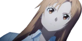 😕 Asuna Sword Art Online Anime, Sword Art Online, Asuna, Animação japonesa, Personagem, Sério, Garota telegram sticker