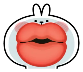 😘 dibujos animados, labios, conejo, animal, cara whatsapp sticker