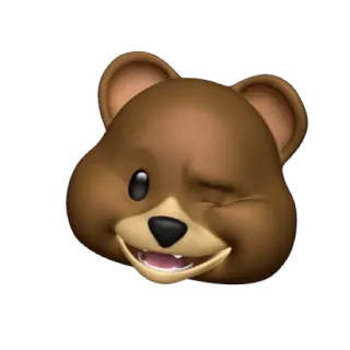 🐻 bear, emoji, animal, winking whatsapp sticker