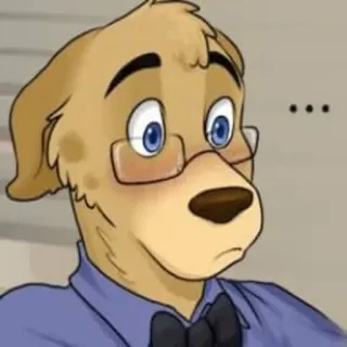 😳 dog, anthropomorphic, glasses, furry, cartoon whatsapp sticker