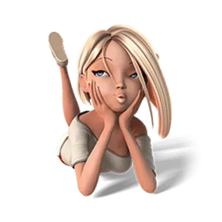 😊 blondynka, kobieta, leżąca, kreskówka, animowany telegram sticker