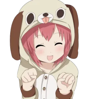 🐶 Anime, Cô gái, Chó, Cosplay, Dễ thương, Kawaii, Nhân vật, Manga whatsapp sticker