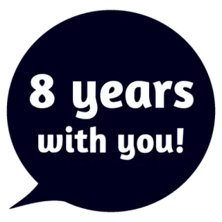 ❤ 8 years with you! Jahrestag, Jahre, Feier, Beziehung, Zusammenhalt whatsapp sticker