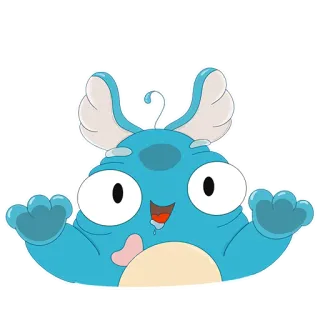 🤤 Potwór, Kreskówka, Słodki, Stwór, Niebieski, Animowany, Przyjazny, Kapryśny telegram sticker