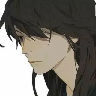 🌟 animé, portrait, femme, cheveux longs, dessin animé, illustration whatsapp sticker