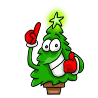 👆 Árbol de Navidad, Dibujo animado, Fiesta, Festivo, Estrella, Decoración, Año Nuevo telegram sticker