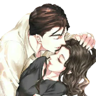💋 поцелуй, пара, романтика, любовь, портрет telegram sticker