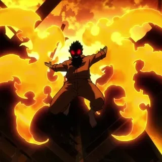 🔥 Shinra Kusakabe Fire Force fogo, anime, Fire Force, Shinra, Kusakabe, demônio, sobrenatural telegram sticker
