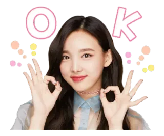 👌 OK OK, K-pop, garota, mulher, cantora, gesto whatsapp sticker