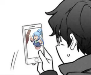 ❎ Aqua Konosuba Anime, Friedenszeichen, Aqua, Konosuba, Stinkefinger telegram sticker