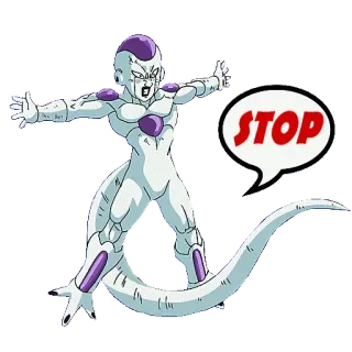 ⛔️ Frieza Dragon Ball STOP Freezer, Dragon Ball, Anime, Alto, Personaje telegram sticker