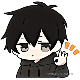 👌 anime, boy, cute, sticker telegram sticker