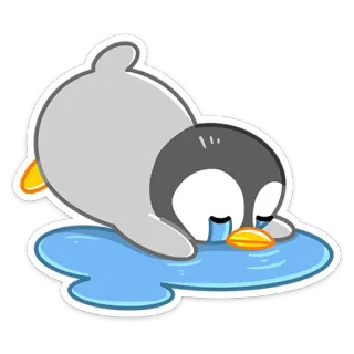 😥 pinguino, triste, piangere, cartone animato, animale, carino telegram sticker