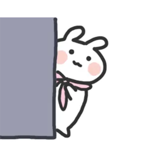 👀 rabbit, cute, peek, animal, cartoon telegram sticker