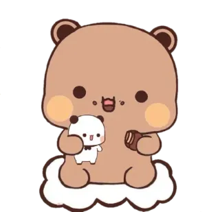 🐻 orso, panda, carino, cartone animato, adesivo, animale, kawaii telegram sticker