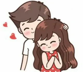 💆‍♀ 卡通, 情侣, 爱, 关系, 拥抱, 爱心 whatsapp sticker