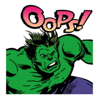 😶 Hulk Oops! marvel, халк, комикс, ой telegram sticker