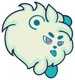 😠 cute, cartoon, fluffy, monster, animal telegram sticker