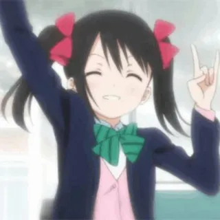 🎈 Anime, Mädchen, Schuluniform, Cartoon, Fröhlich telegram sticker